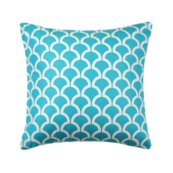 Scallop Pattern Sky Blue Throw Pillow Cover